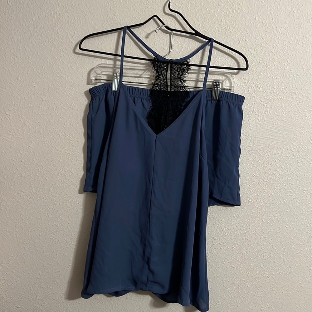 Adore Me 2 Piece Blue Lace Racer Back Sleep Set Size L